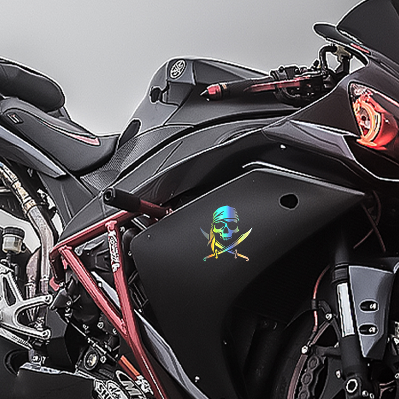 Calcomanía de calavera pirata  - Gear Set Motorcycle reseña y precio