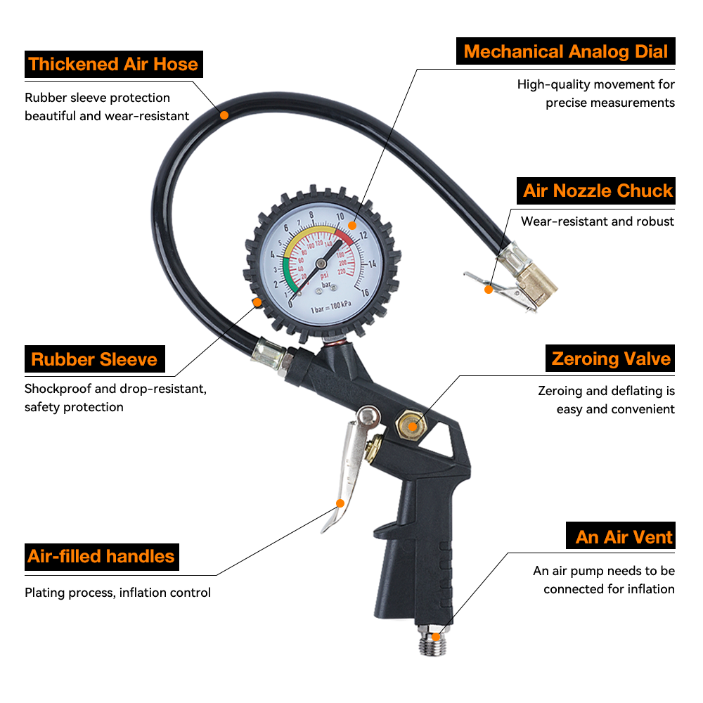 Pistola de presión de neumátic - Tyre Pressure Gauge reseña y precio
